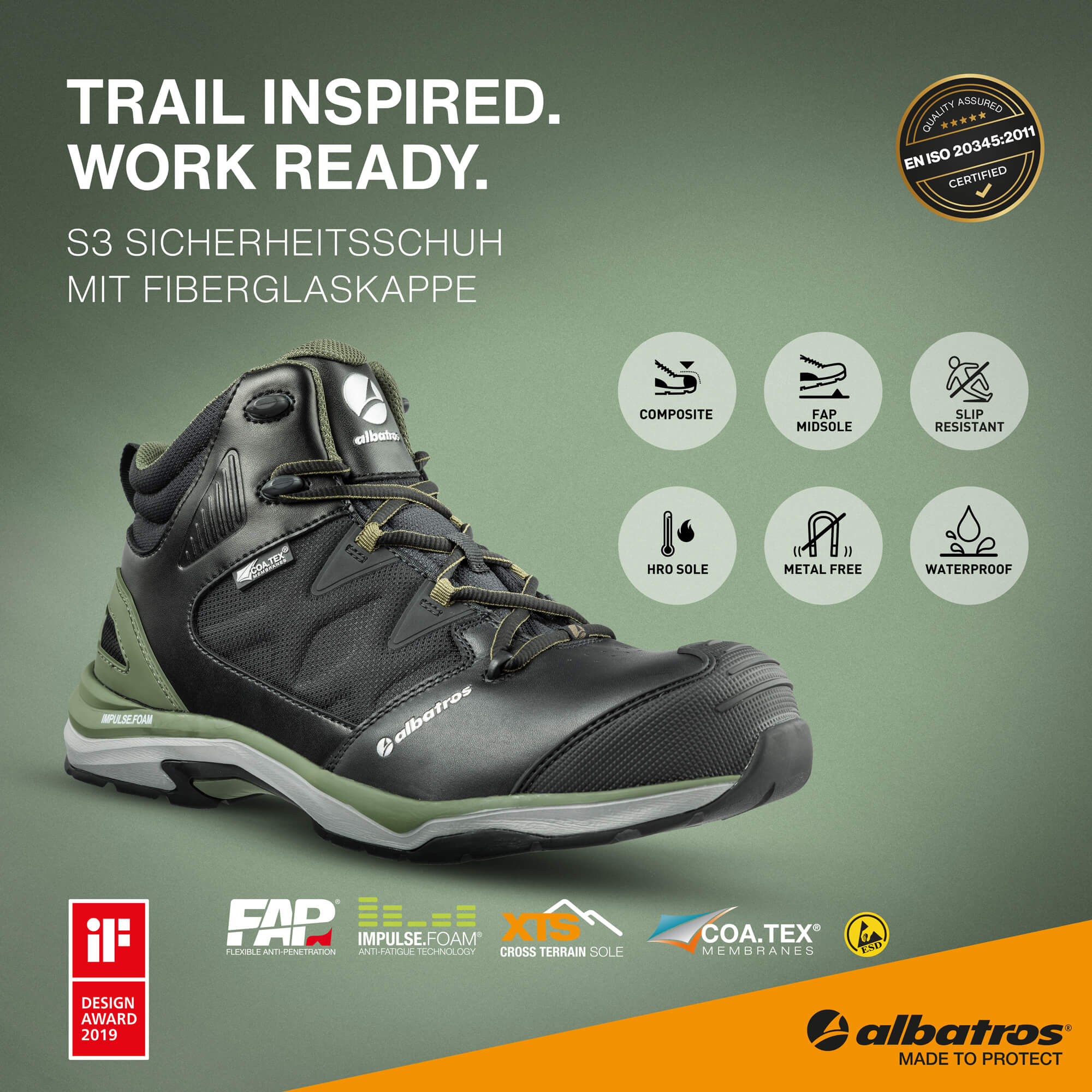 Albatros Ultratrail S3 olive mid