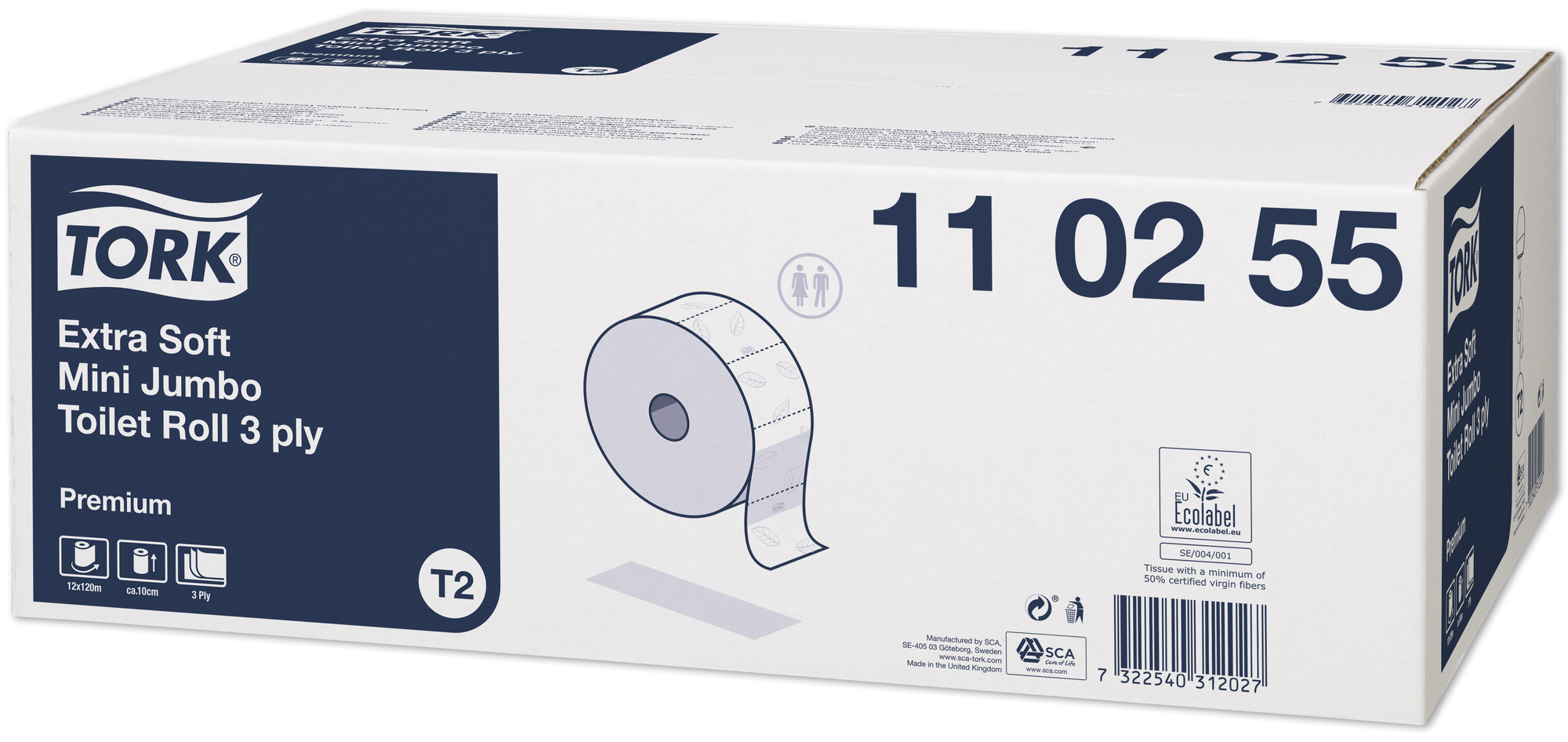 Tork Toilettenpapierrollen 110255, 3-lagig