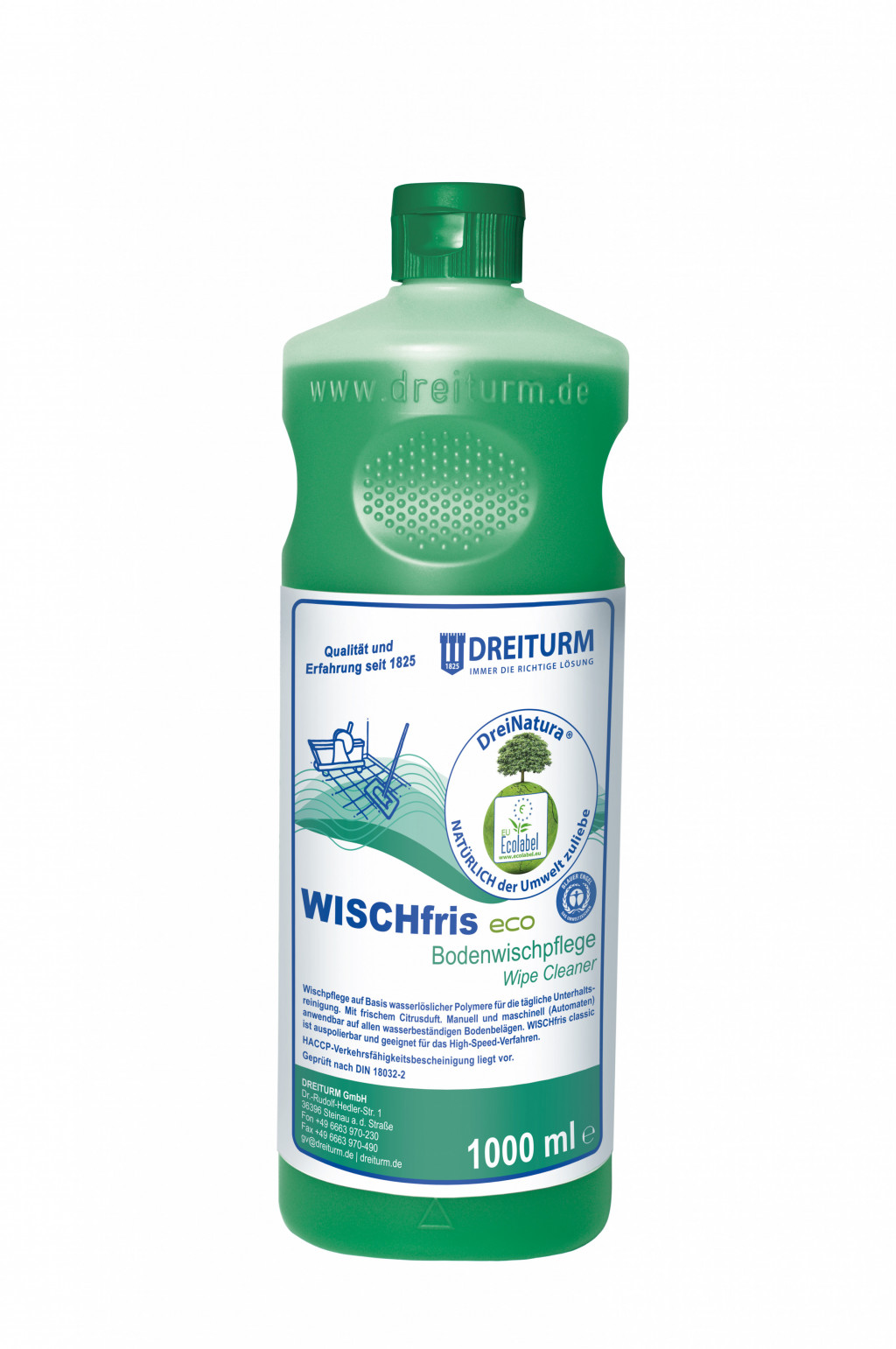 Dreiturm Wischfris Eco Bodenpflege, 1000 ml Flasche